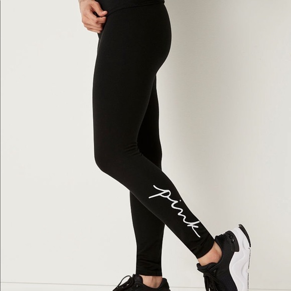 victoria secret PINK EVERYDAY LOUNGE CAMPUS CREW and legging black script XL - Picture 7 of 9